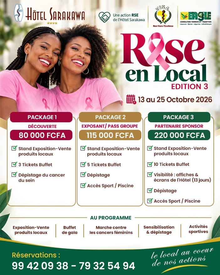 Rose en local: Hôtel Sarakawa annonce la 3 ème édition du 13 au 25 octobre, un programme riche et solidaire 